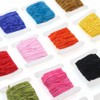 12 Pieces Cards 60M Worms Rayon Yarn Tinsel Chenille Floss