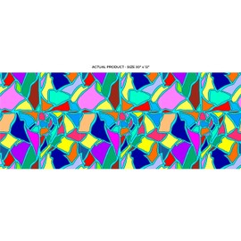 Windowpix 30 x 12 Colorful Shattered Stained Tile Mosaic Window Film Reusable Static Cling Windowfilm UV Filtering Energy Saving