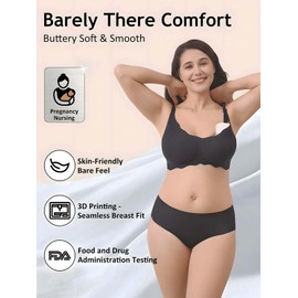 JOYNCLEON Nursing Bras for Breastfeeding, Pregnancy Sleep Bralette, Natural Shape, Seamless Ultra Comfort Maternity Bra 3PK