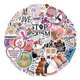 100Pcs Inspirational Feminist Stickers Pack,Girl Power Rights Feminism Sticker for Women Ladies Girls, Vinyl Waterproof Women's Libbers Equal Rights Decals for Laptop Water Bottle Phone