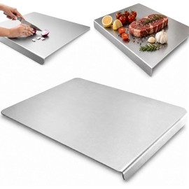Tabla de Cortar de Acero Inoxidable con Borde 90° Anti-Deslizante S (12''x12'')