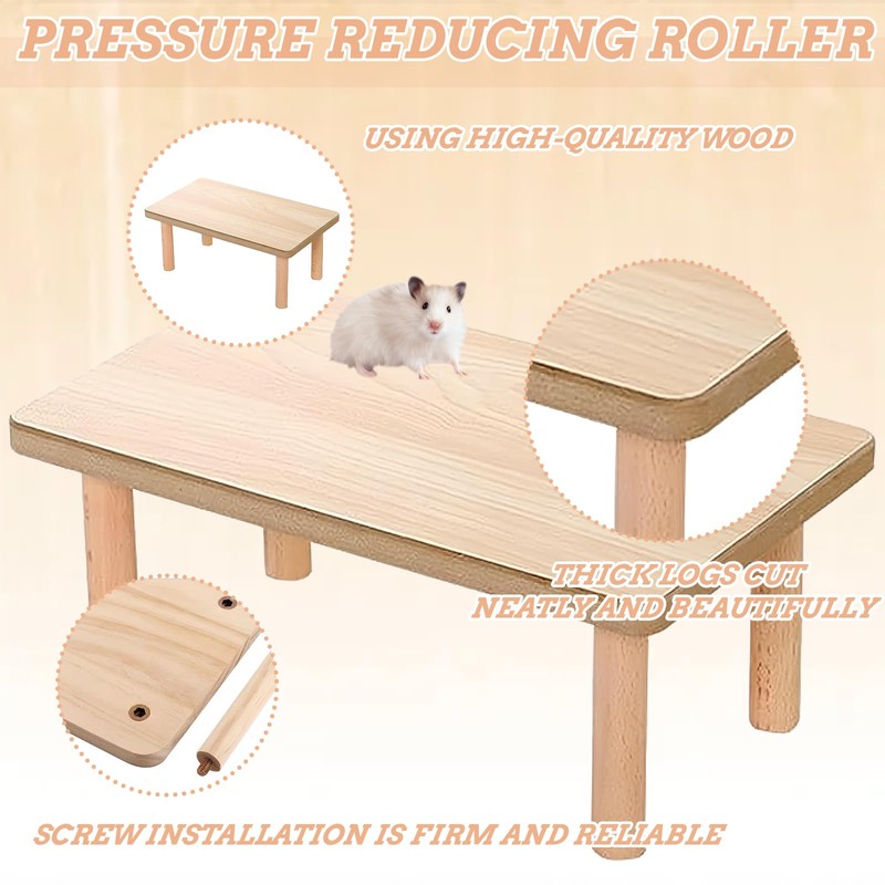 Hamster Platform, Hamster Accessories, 1 Pcs Wooden Hamster Cage Accessory,