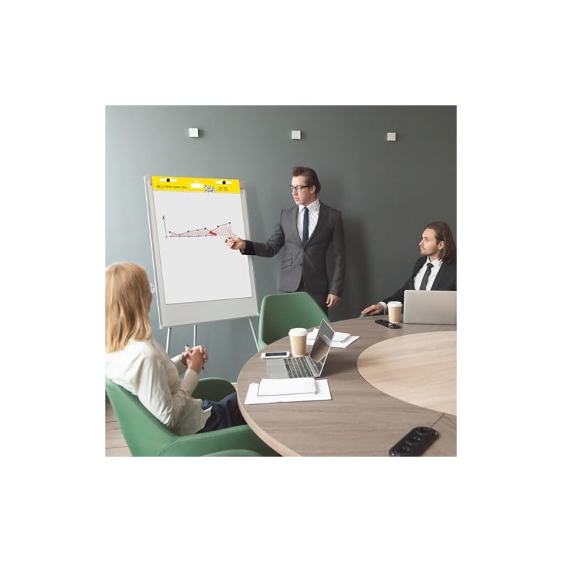 fwipiyo Super Sticky Easel Pad,25 in x 30 in,White,30 Sheets/Pad,4