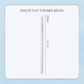 ROWNYEON QHC110 Flat Eyeliner Brush – Synthetic Fiber, Blue-and-White Porcelain Inspired Tool for Lash Line Definition