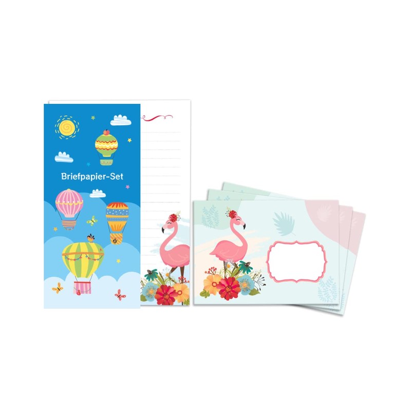 Stationery Set for Girls Flamingo Letter Pad with Envelope for