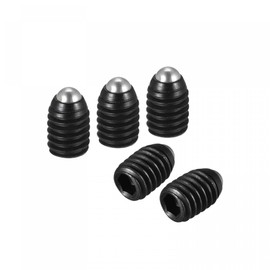 sourcing map Ball Point Set Screws, 5pcs M4 x 6mm High Carbon Steel Metric Spring Hex Socket Grub Screw