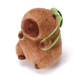 Riuhot Capybara Stuffed Animals with Turtle Backpack Soft Capybara Plush Kawaii Plushie Toy Christmas Valentine's Day Birthday for Kids(9in)