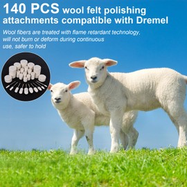 bssmmai 140 Stück Wollfilz-Polieraufsatze Kompatibel mit Dremel, Multifunktionale Polierset mit Aufbewahrungsbox, Polierscheibe Set für Metall, Holz, Schmuck, Fahrrad, Radnabe