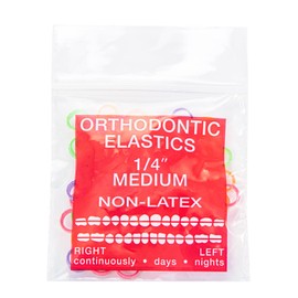 JMU Orthodontic Elastics 1/4 Medium, 100 Pack Intraoral Rubber Bands Neon Latex Free Orthodontic Dental Rubber Bands Made in USA
