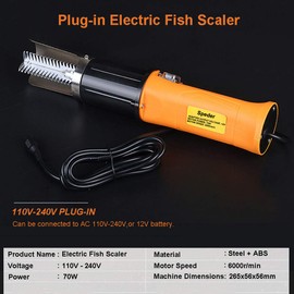 Fish Scaler Corded Electric Fish Scale Remover Scraper Cleaner Kit with Waterproof Powerful Motor and AC Power Adapter for Fish Scaling