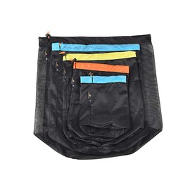 Mollytek Mesh Stuff Sack Set (S&M&L&XL&XXL) Nylon Mesh Drawstring Storage Bag Ultralight Ditty Bags for Camping Travel Hiking Outdoor Sports Backpacking Sleeping Bag Set of 5