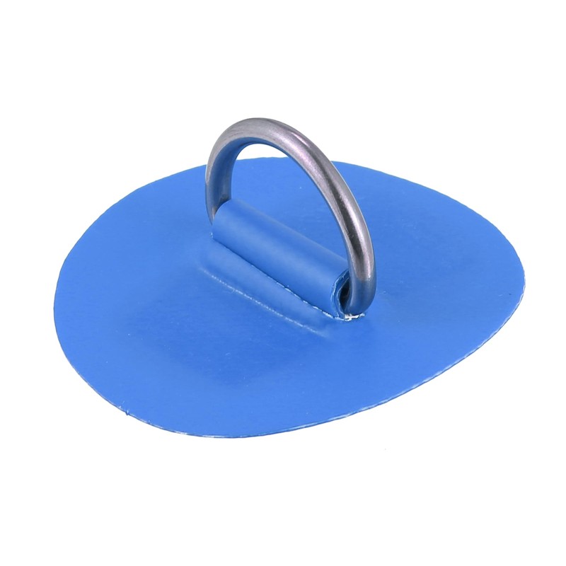 X AUTOHAUX 6pcs 6cm Blue D Ring Patch PVC Stainless