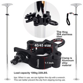 Dreamlin Dance Pole Hanging Clamp for Pole Dancing Accessories and Aerial Silks Silkii Equipment Grip for Flying Pole Dance Swivel Aerial Yoga for Home (Black Set-4)