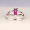 925 Sterling Silver Oval Shaped 1.75 CT Created Ruby Ring