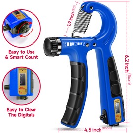 FitBeast Hand Trainer Training Set (5-Piece), 2 Forearm Handles, Adjustable Resistance Hand Gripper, Finger Stretcher, Grip Ball & Stress Relief Grip Ball for Athletes (Dark Blue)