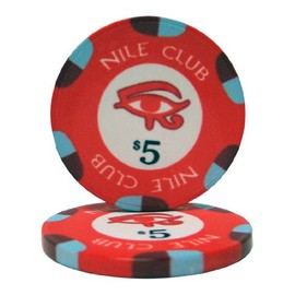 Brybelly Nile Club Casino Grade Ceramic 10-gram Poker Chip – Pack of 50 ($5)