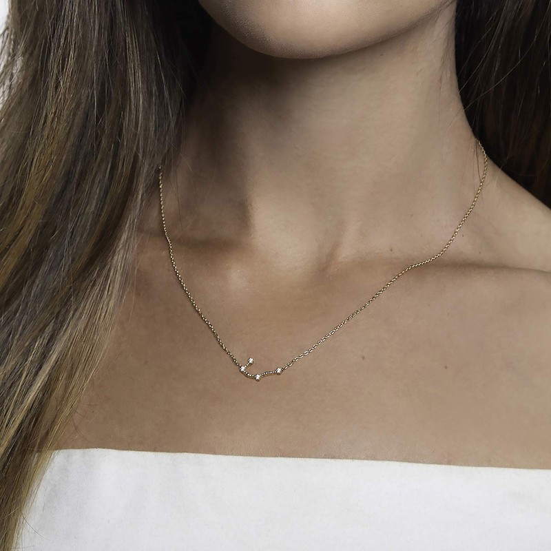 PAVOI 14K Yellow Gold Plated Astrology Constellation Horoscope Zodiac Necklace