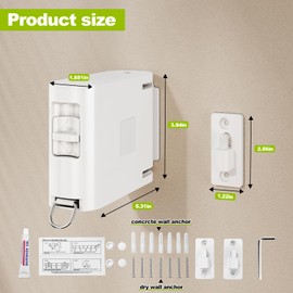 Magic Phoenix 13.9 ft TPU Retractable Clothesline for Indoor & Outdoor – Heavy‑Duty Windproof Wall‑Mounted Drying Line with Separate Hanging Holes for Faster Drying, Ideal for Home, Balcony & Garden