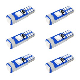 WLJH 6pcs T5 Wedge Instrument Panel 74 2721 3030smd Canbus Error Free Led Instrument Speedo Gauge Cluster Light Bulb,Blue
