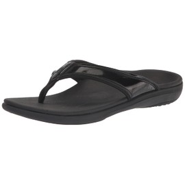 REVITALIGN Women's Yumi Metallic Orthotic Sandal Black 6 Medium