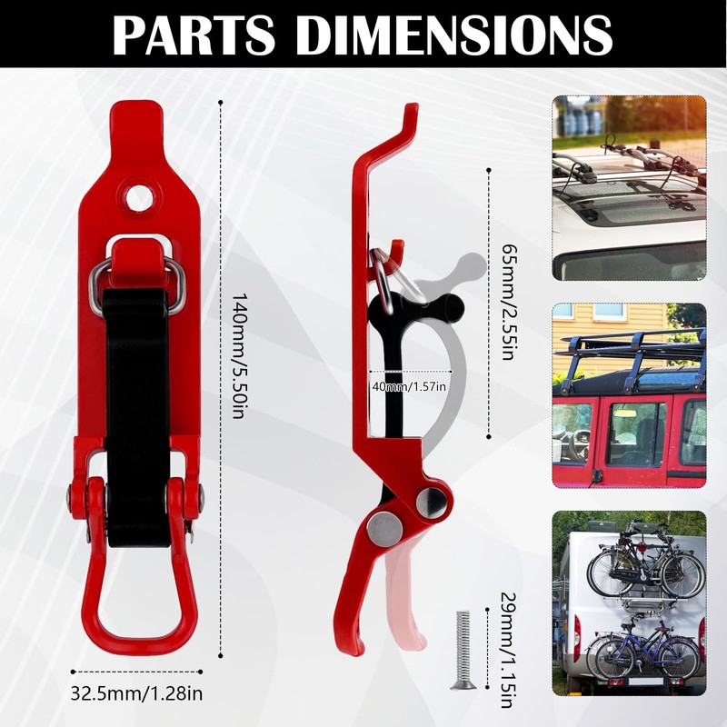Yisowy Shovel Mounts for Roof Rack, Metal Rubber Clamps, Wall