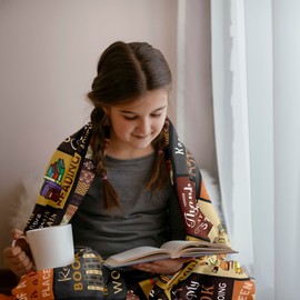 PAZISOL Book Lovers Gifts, Gifts for Book Lovers Women, Bookish Gifts for Readers, Book Club Gifts Ideas, for Book Lover, Librarian Bookworm Gift, Reading Book Themed Gifts 60"X50" Blanket