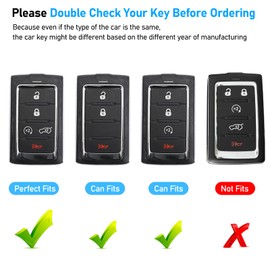 Yumzeco Compatible with Jeep Key Fob Cover,Key Fob Shells Case for 2021-2024 Jeep Grand Cherokee L 2022-2024 Grand Cherokee 2022 2023 Wagoneer,Metal Shell Carbon Fiber Pattern Silicone Protection