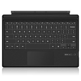 Tomsenn Surface Pro 6 / Surface Pro 5 (Pro 2017) / Pro 4 / Pro 3 Type Cover, Lightweight Slim Wireless Bluetooth Keyboard Two Button Trackpad Built-in Rechargeable Battery, Gray