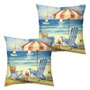 Kwlegh Summer Beach Themed Pillow Covers Beach Chair Throw Pillow