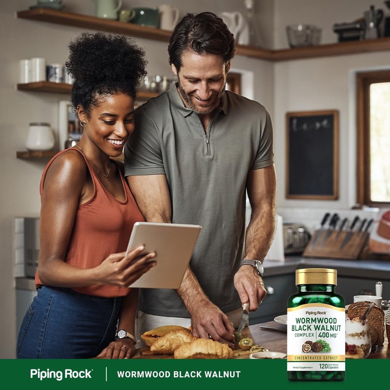 Piping Rock Wormwood Black Walnut Capsules 400mg | 120 Count