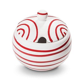 GMUNDNER KERAMIK Sugar Bowl with Cut-Out Diameter 10 cm Flamed Red Crockery Handmade in Austria