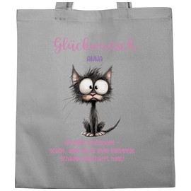 Baumwolltasche - Glückwunsch verdient bestanden I Ausbildung Geschenkideen bestandene Prüfung Abschluss Geschenk Schulabschluss Geschenk Abi Geschenke Realschulabschluss - Unisize - Hellgrau