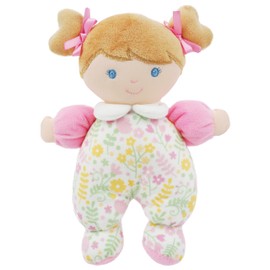 Lullaberry 23cm My First Doll Flora - Soft Plush Baby Doll with Rattle - Pink Floral Outfit