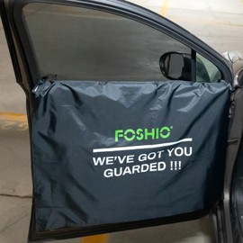 FOSHIO 4 Pack Car Door Panels Waterproof Cover Protection Window Tint Car Wrap Tools, Car Door Guard for Dogs, Black, 41" x 35"