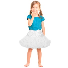 Toddler Petticoat Girls Tutu Skirt Pettiskirt Fluffy Princess Tulle Skirt Dance Dress White Tutu