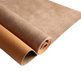 Premium Faux Leather Upholstery Fabric 1.2mm Thickness，Waterproof Upholstery Leather Distressed Bark Fabric(Nude,Pre-Cut 36"x54")