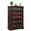 WLIVE Farmhouse Dresser for Bedroom, Tall Wood Dresser with 5