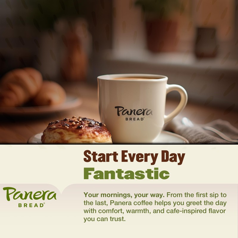 Panera Dark Roast Ground Coffee, - Bold Breakfast Brew with