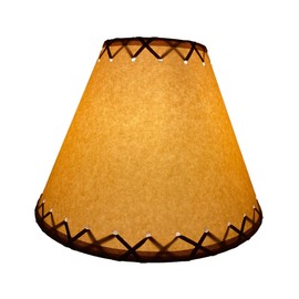 Rustic Oiled Kraft Laced Lamp Shade - 12"
