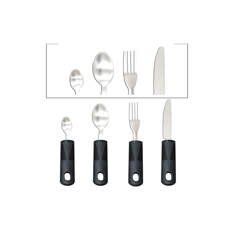Large Wide Handled Easy Grip Cutlery Set