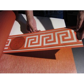 Versace border - material: vinyl on non-woven material - colour: red, cream, gold - article no. 1504-2854