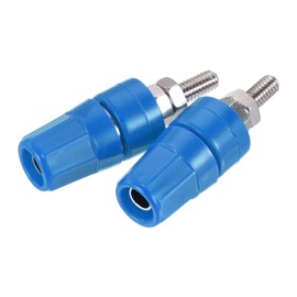 MECCANIXITY Terminal Binding Post Amplifier Terminal Connector Banana Plug Jack Speaker Blue 2 Pack