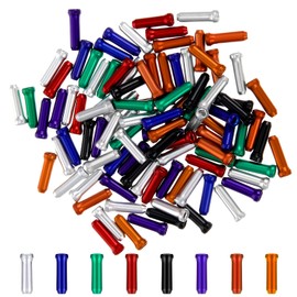 100 PCS Bike Cable Ends Bicycle Cable Adjustable End Caps Alloy Crimps Cycling Cap Shifter Inner Cables Tips for Bike Shift Alloy Road Mountain Bicycle(8 Colors 0.47"×0.15")