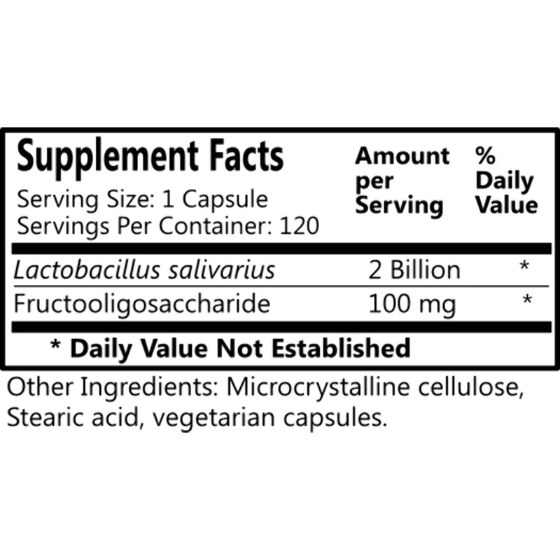 Daily's L Salivarius Probiotic Supplement 120 Capsules Vegan Gluten Free