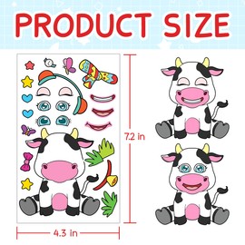 15 Sheets Make Your Own Animal Stickers for Kids Toddlers Girls Boys Create A Face Decal Customized Pack Waterproof Decals Holiday Birthday Gifts Art Craft Colorful Sticker Books