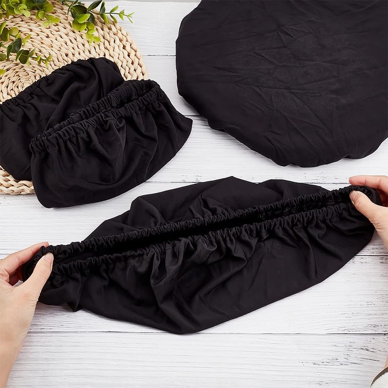 AHANDMAKER Bar Stool Covers, Round Stool Seat Slipcover, Black Stretchy