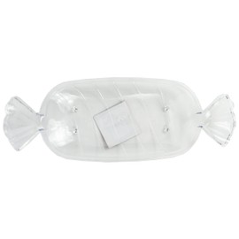 Set of 3-14" Christmas Candy Platters! Beautiful Christmas Theme Style! Red Green and Clear!