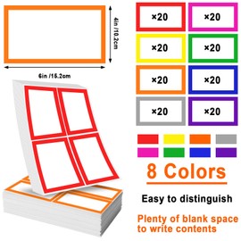 6 x 4 Large Moving Labels for Boxes, 8 Color-Coded Home Moving Packing Box Labels, Moving Supplies Labels Moving Stickers with Large Writable Notes Areas, Blank Labels for Moving Boxes (160 Pcs)
