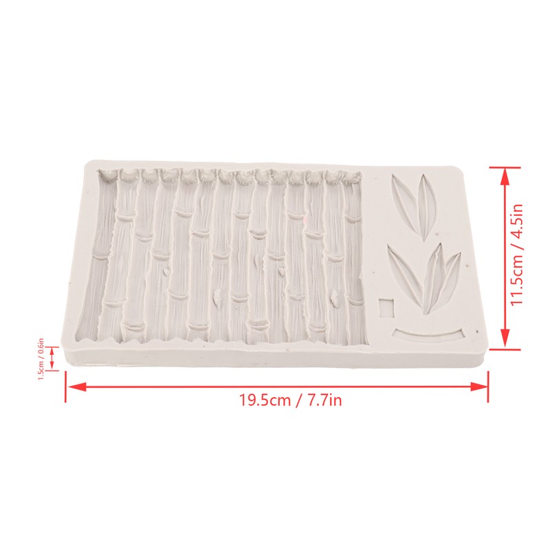 Silicone Mold Safe Elastic Grey Leaves Bamboo Design Tear Resistant