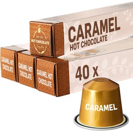 Sweet Hot Caramel | 40 Alu Capsules | Nespresso Compatible – Perfect for a Cozy Treat for Kids or a Sweet Addition to Coffee – Get Creative with Your Favorite Drinks